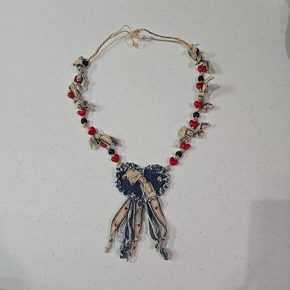 VTG Handmade Denim Hippie Shirt Vest Open Festival Hearts Fringe Psychedelic 60s - Picture 13 of 14